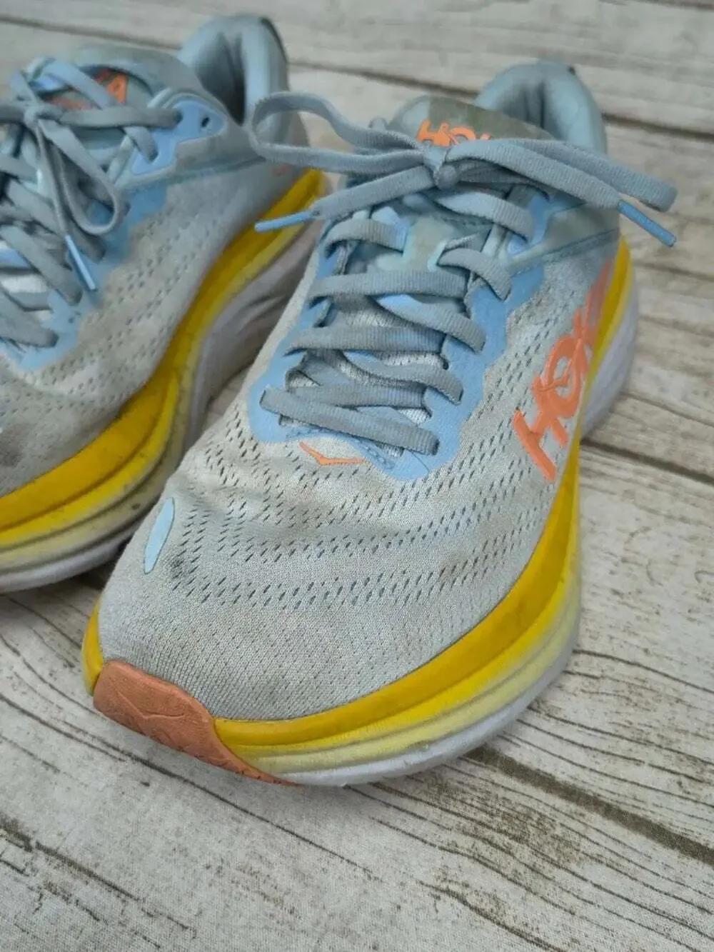 Hoka One One uppers showing
